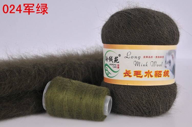 Пряжа LONG MINK WOOL (Цвет: 24 болото)