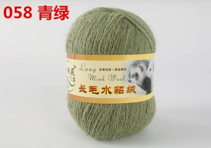 Пряжа LONG MINK WOOL (Цвет: 58 зеленое яблоко)