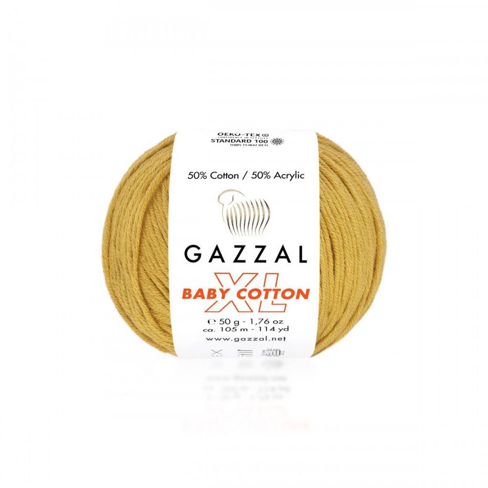 Пряжа Gazzal BABY COTTON XL (Цвет: 3447 желтая горчица)