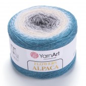 Пряжа Yarn Art Flowers Alpaca (Цвет: 417 м.волна-кремовый-серый)