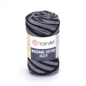 Пряжа Yarn Art MACRAME COTTON JAZZY (Цвет: 1210 т.серый-черный)