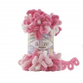 Пряжа Alize PUFFY COLOR (Цвет: 6383 бело-розово-я.розовый)