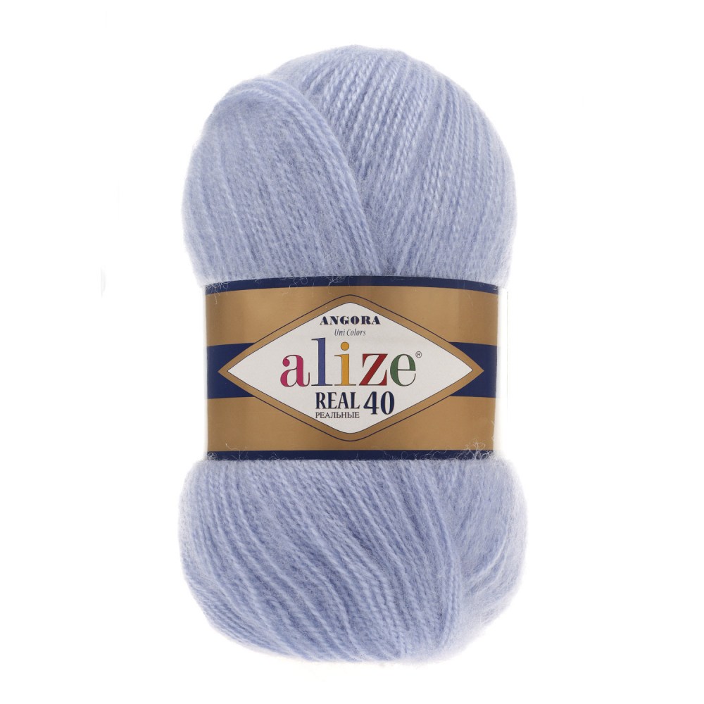 Пряжа Alize ANGORA REAL 40 (Цвет: 40 голубой)