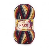 Пряжа Nako BOHO CONCEPT (Цвет: 82445 коричн.-шафран-серый)