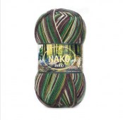 Пряжа Nako BOHO CONCEPT (Цвет: 82447 зеленый-серый-белый)