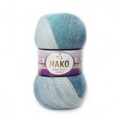 Пряжа Nako MOHAIR DELICATE COLOR FLOW (Цвет: 28080 белый-бирюза)