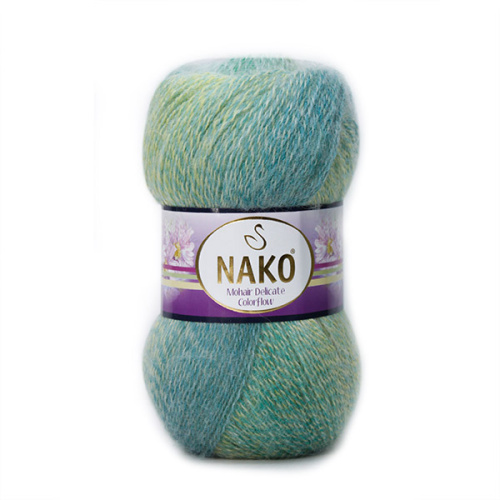 Пряжа Nako MOHAIR DELICATE COLOR FLOW (Цвет: 28086 мята-салат)