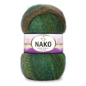 Пряжа Nako MOHAIR DELICATE COLOR FLOW (Цвет: 7130 т.зеленый-фиолетовый)