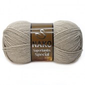 Пряжа Nako SUPERLAMBS SPECIAL (Цвет: 10007 натуральный серый)