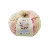 Пряжа Alize BABY WOOL BATIK (Цвет: 2807 розово-желтый)