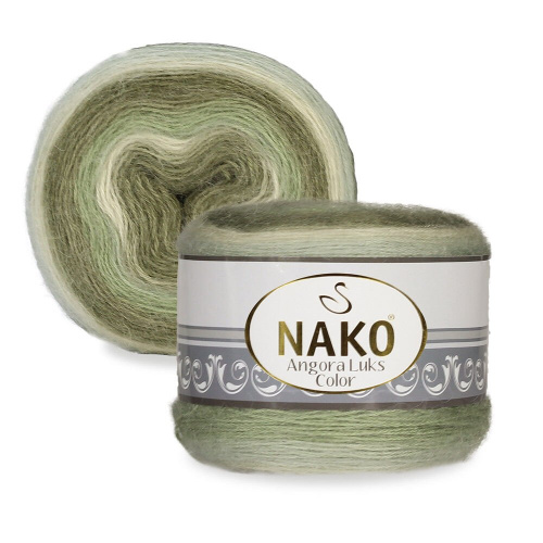 Пряжа Nako ANGORA LUKS COLOR (Цвет: 82361 полынь-хаки)