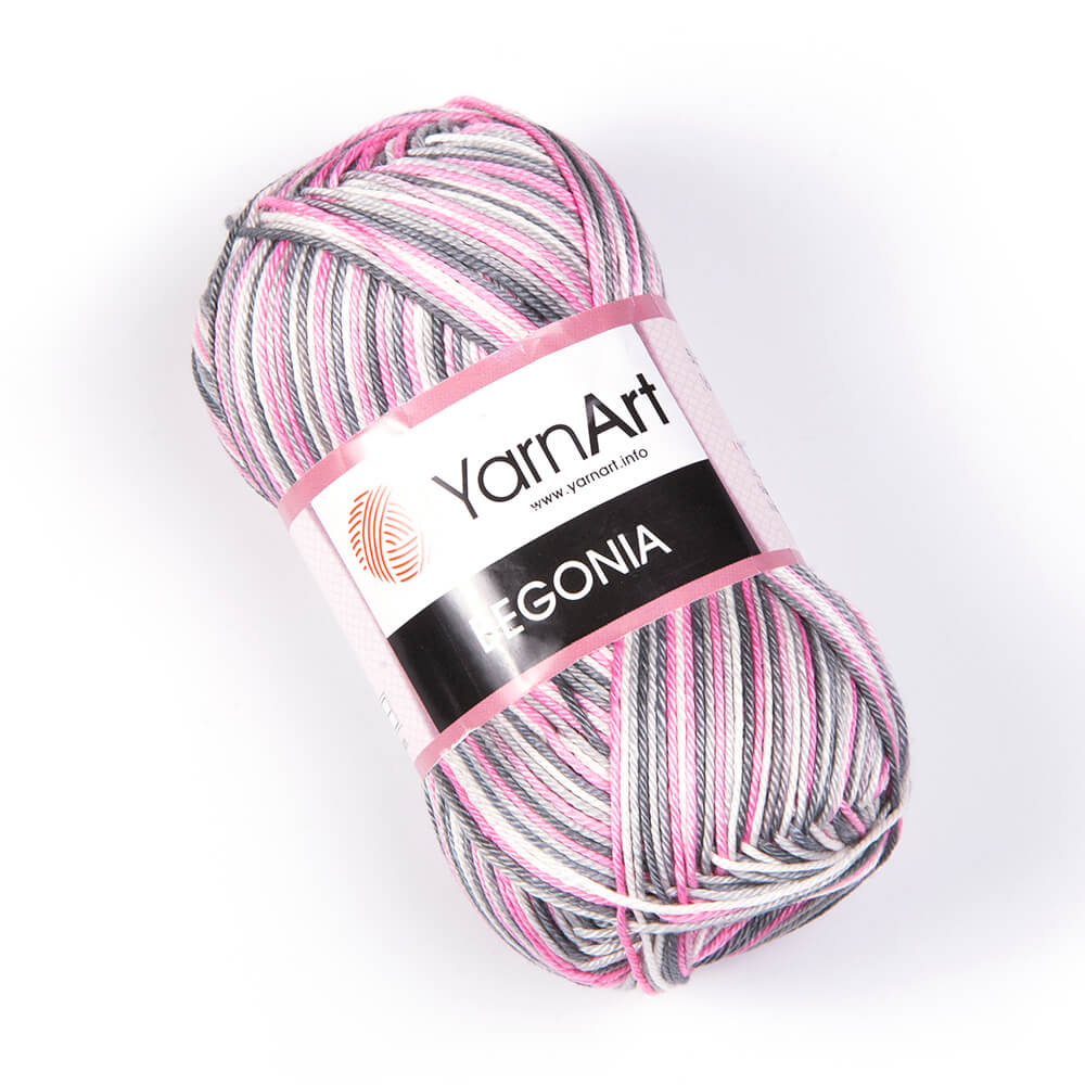 Пряжа Yarn Art BEGONIA MELANGE (Цвет: 504 серый/белый/розовый)