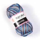 Пряжа Yarn Art BEGONIA MELANGE (Цвет: 505 шоколад/синий/белый)