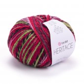 Пряжа Yarn Art HERITAGE (Цвет: 336 красный-черный-аспарагус)