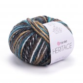 Пряжа Yarn Art HERITAGE (Цвет: 337 изумруд-белый-бежевый)