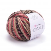 Пряжа Yarn Art HERITAGE (Цвет: 338 алый-черный-беж)