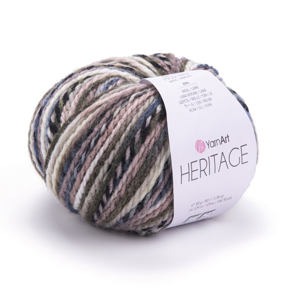 Пряжа Yarn Art HERITAGE (Цвет: 341 чёрно-сине-бежевый)