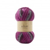 Пряжа Alize WOOLTIME (Цвет: 11018 темно-розовый/серый)