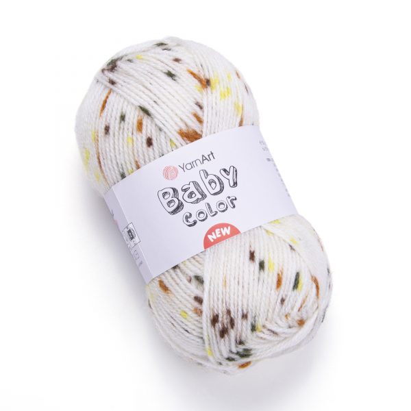Пряжа Yarn Art BABY COLOR (Цвет: 206 молочно-оранж.крап)