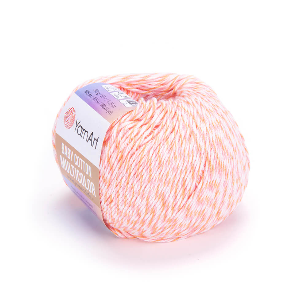 Пряжа Yarn Art BABY COTTON MULTICOLOR (Цвет: 5205 персиковый меланж)