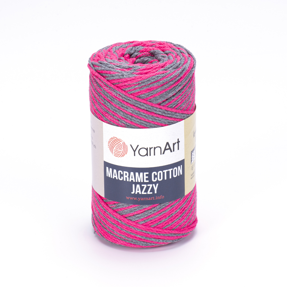 Пряжа Yarn Art MACRAME COTTON JAZZY (Цвет: 1201 малиновый-серый)