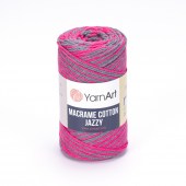 Пряжа Yarn Art MACRAME COTTON JAZZY (Цвет: 1201 малиновый-серый)