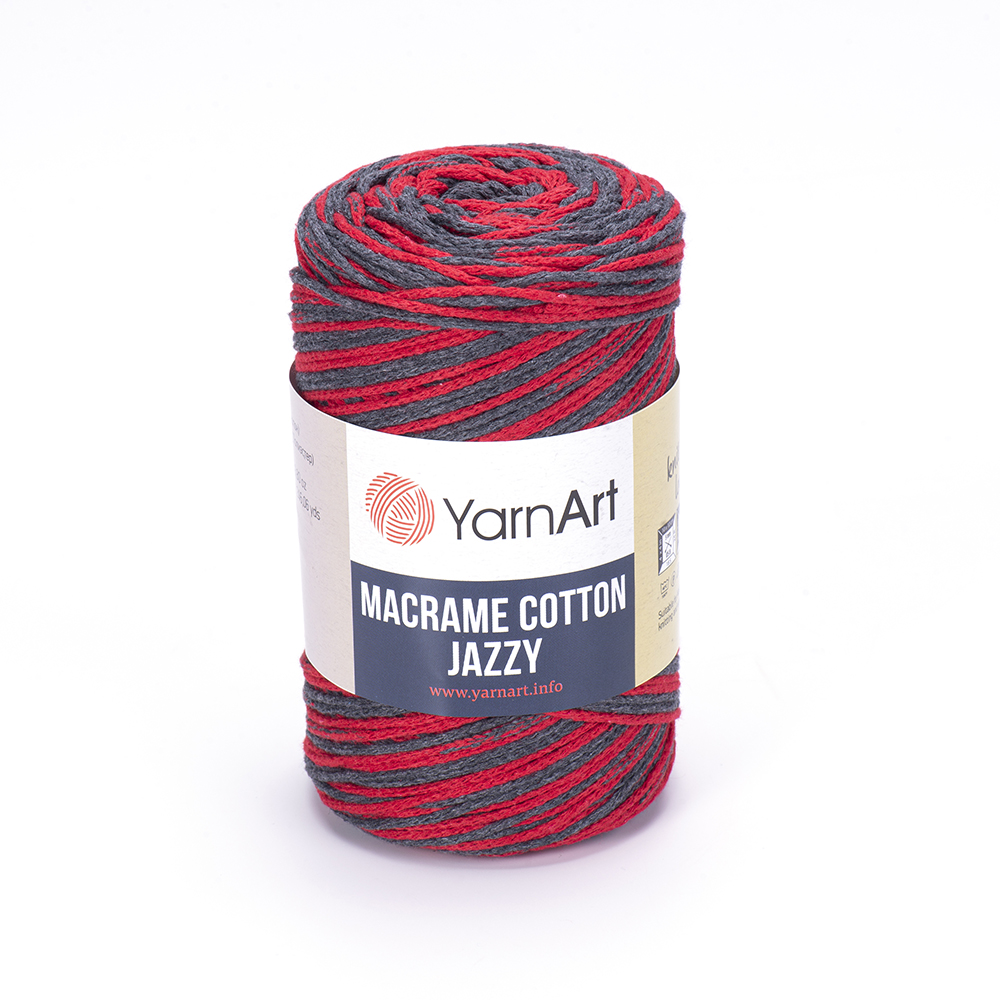 Пряжа Yarn Art MACRAME COTTON JAZZY (Цвет: 1205 красный-серый)