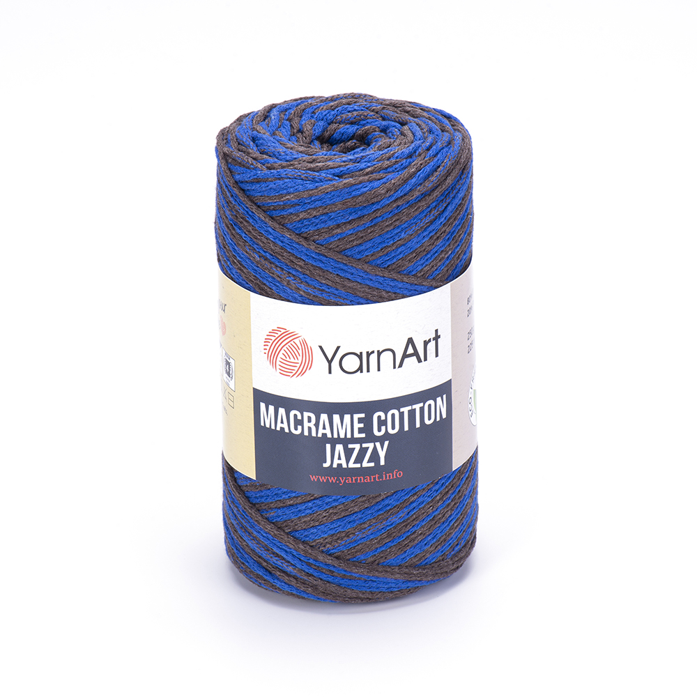 Пряжа Yarn Art MACRAME COTTON JAZZY (Цвет: 1208 черный-василек)