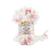 Пряжа Alize PUFFY COLOR (Цвет: 6492 белый/розовый)