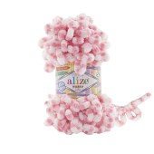 Пряжа Alize PUFFY COLOR (Цвет: 6494 белый/розовый)