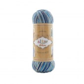 Пряжа Alize SUPERWASH ARTISAN (Цвет: 9016 голубой/белый/серый/синий)