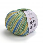 Пряжа Yarn Art JEANS SPLASH (Цвет: 957 голубой/зелёный/шафран)