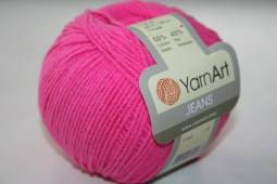 Пряжа Yarn Art JEANS  (Цвет: 59 розовый неон)