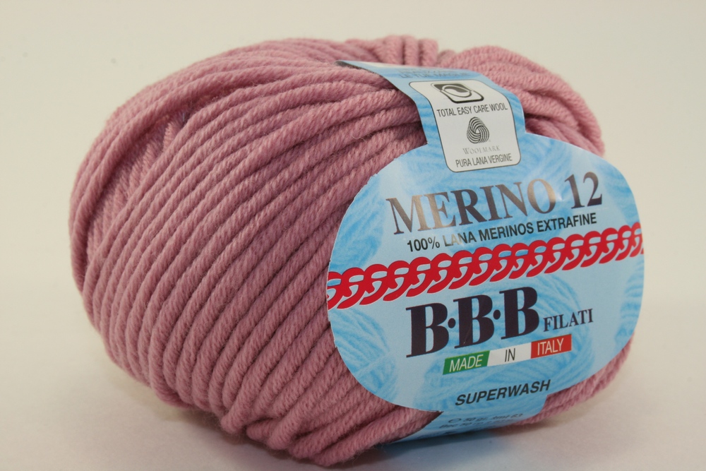 Пряжа BBB MERINO 12 (Цвет: 1708 сухая роза)