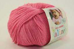 Пряжа Alize BABY WOOL (Цвет: 33 ярко-розовый)