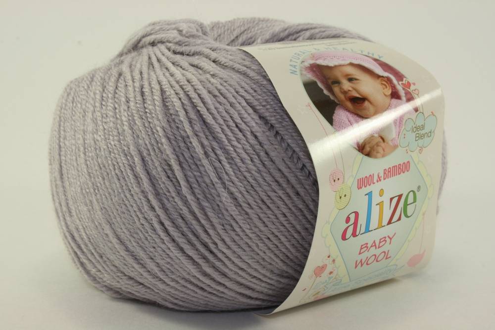 Пряжа Alize BABY WOOL (Цвет: 52 серый)