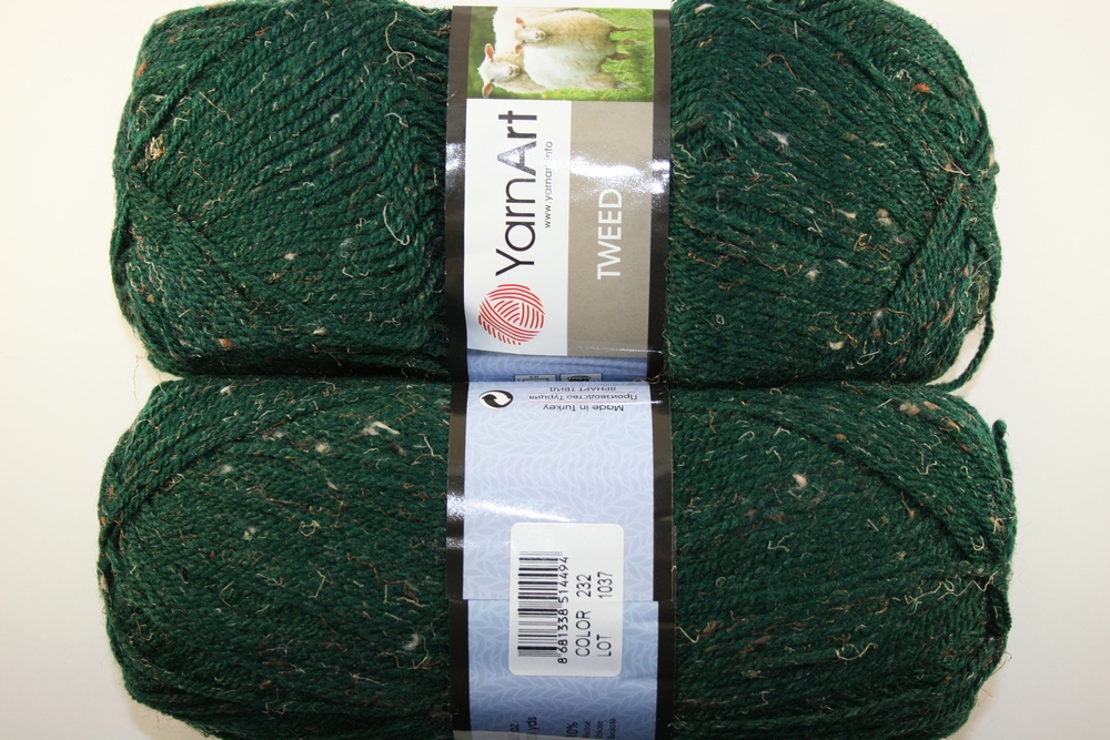 Пряжа Yarn Art TWEED (Цвет: 232 темно-зеленый)