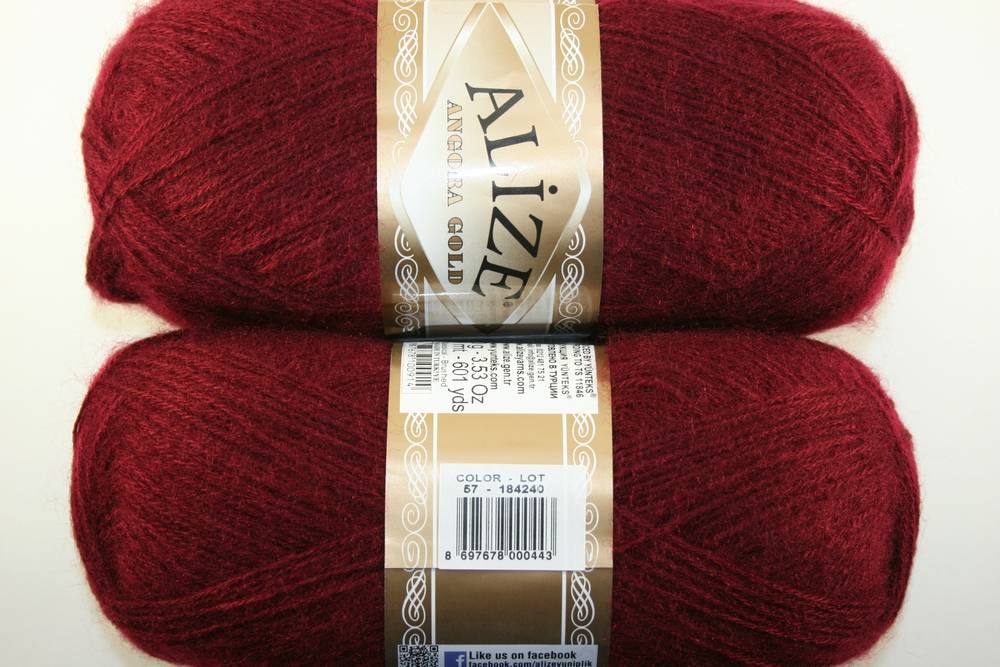 Пряжа Alize ANGORA GOLD (Цвет: 57 бордо)