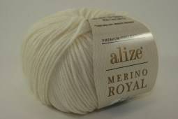 Пряжа Alize MERINO ROYAL (Цвет: 62 молочный)