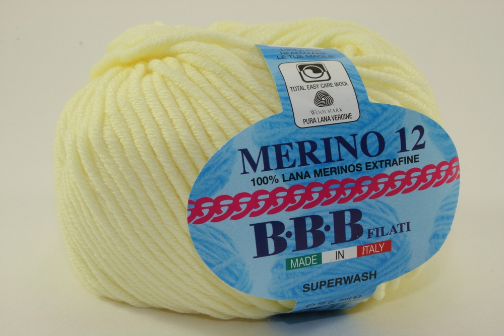 Пряжа BBB MERINO 12 (Цвет: 9940 светло-желтый)