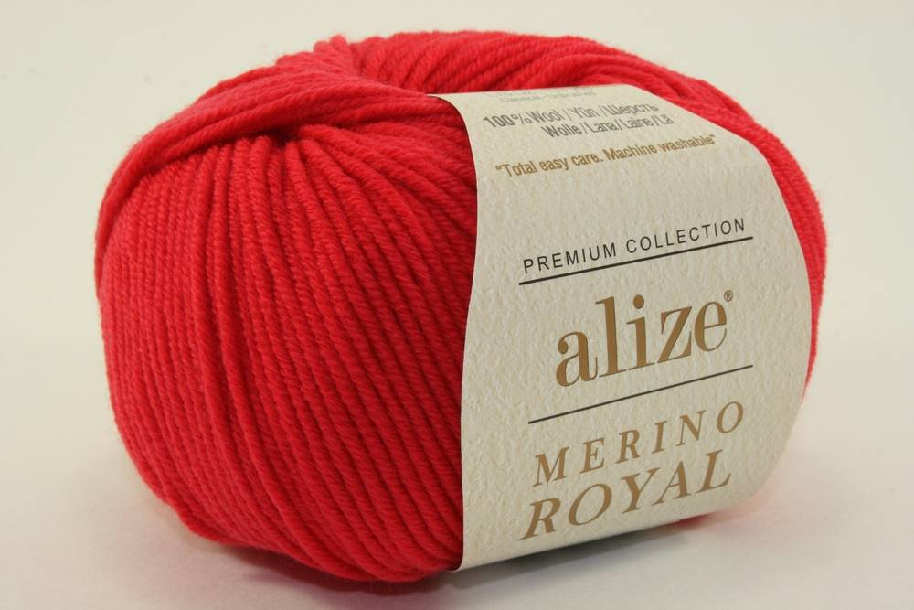 Пряжа Alize MERINO ROYAL (Цвет: 56 красный)