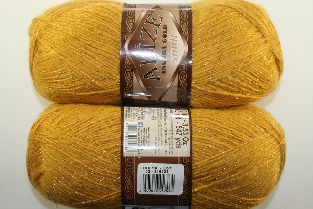 Пряжа Alize ANGORA GOLD SİMLİ (Цвет: 02 шафран)