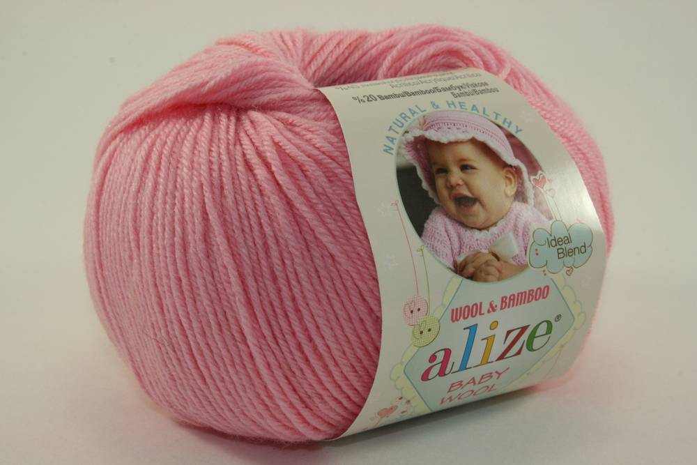 Пряжа Alize BABY WOOL (Цвет: 194 розовый)