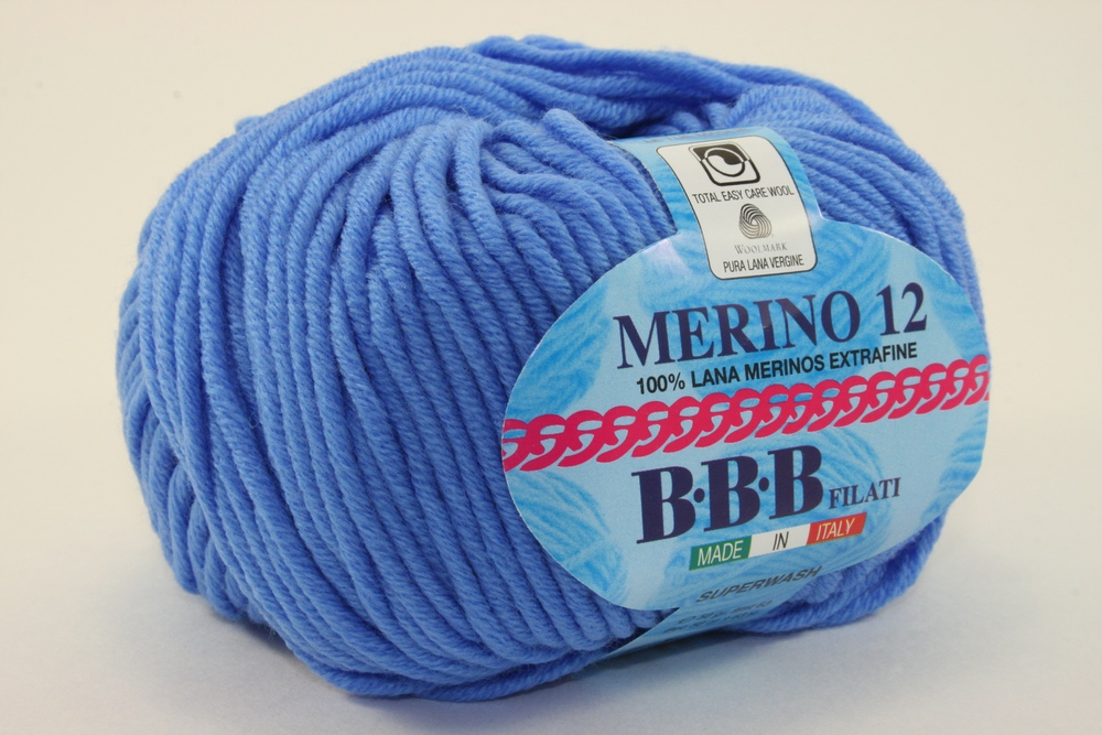 Пряжа BBB MERINO 12 (Цвет: 6664 ярко-голубой)