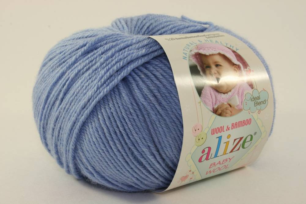 Пряжа Alize BABY WOOL (Цвет: 40 голубой)