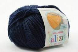 Пряжа Alize BABY WOOL (Цвет: 58 темно-синий)