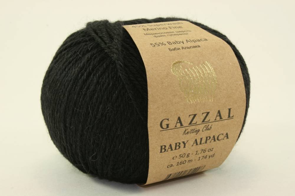 Пряжа Gazzal BABY ALPACA (Цвет: 46000 черный)