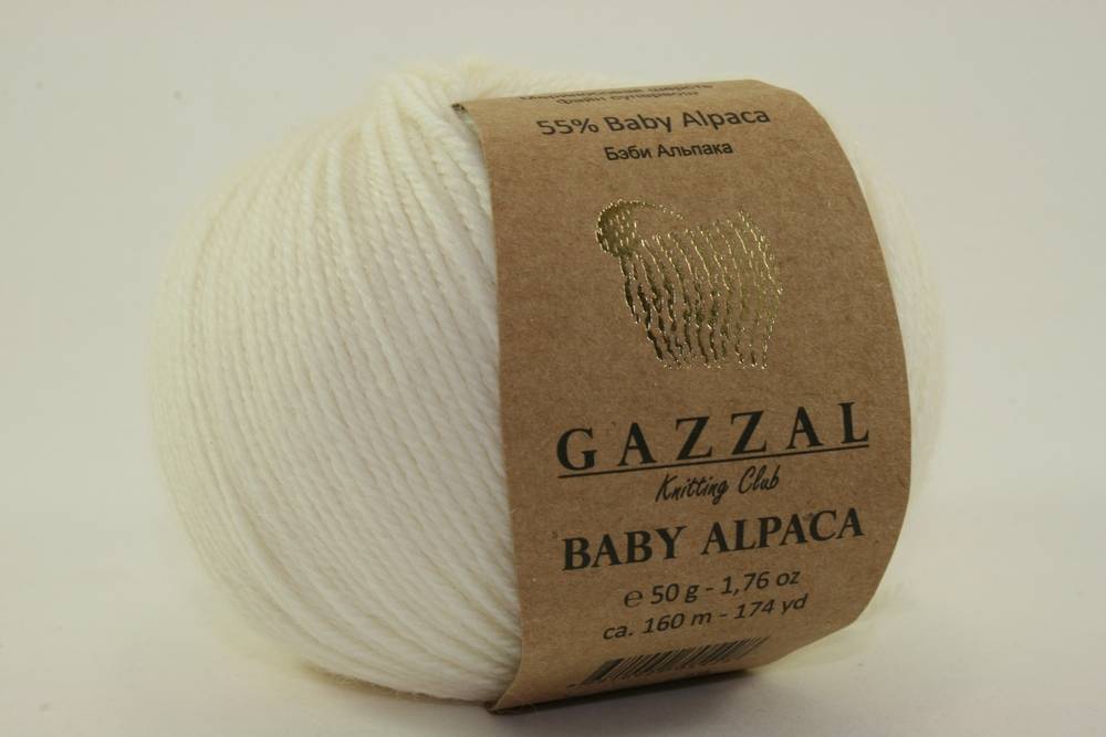 Пряжа Gazzal BABY ALPACA (Цвет: 46001 белый)