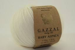 Пряжа Gazzal BABY ALPACA (Цвет: 46001 белый)