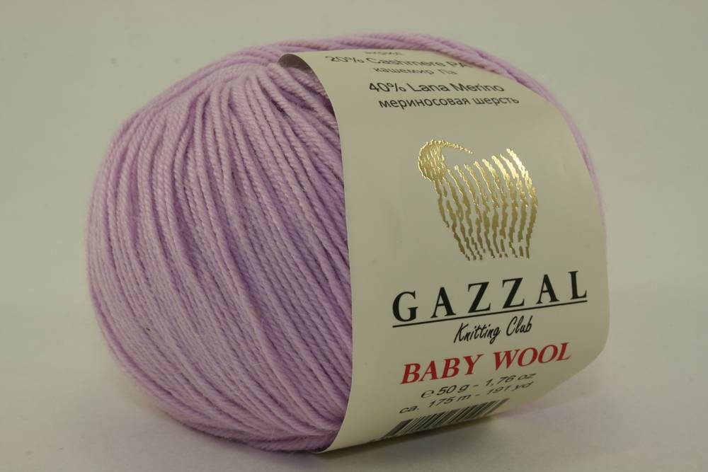 Пряжа Gazzal BABY WOOL (Цвет: 823 розово-сиреневый)